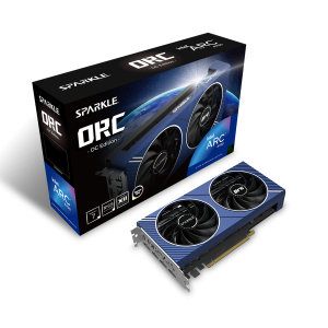 Sparkle Intel ARC A750 ORC OC, 8GB DDR6, PCIe4, HDMI, 3 DP, 2200MHz Clock, 0dB Cooling, LED Temperature Display, Overclocked