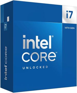 Intel Core i7-14700K CPU, 1700, 3.4 GHz (5.6 Turbo), 20-Core, 125W (253W Turbo), 10nm, 33MB Cache, Overclockable, Raptor Lake Refresh, NO HEATSINK/FAN