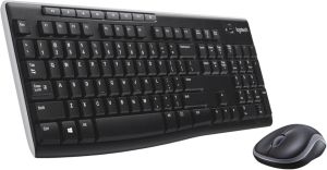 Logitech MK270 Wireless Keyboard and Mouse Desktop Kit, USB, Spill Resistant