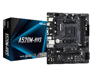 Asrock A520M-HVS, AMD A520, AM4, Micro ATX, 2 DDR4, VGA, HDMI, M.2