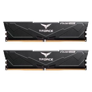 Team T-Force Vulcan 64GB Kit (2 x 32GB), DDR5, 6400MHz (PC5-51200), CL34, ECC, AMD EXPO & Intel XMP 3.0, PMIC, DIMM Memory, Black