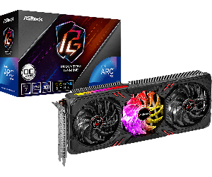 Asrock Intel Arc A770 Phantom Gaming 16GB OC, 16GB DDR6, PCIe4, HDMI, 3 DP, 2200MHz Clock, 0dB Cooling, RGB, Overclocked