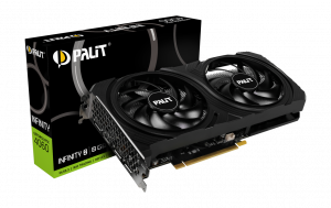 Palit RTX4060 Infinity 2, PCIe4, 8GB DDR6, HDMI, 3 DP, 2460MHz Clock, 0dB Mode