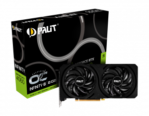 Palit RTX4060 Infinity 2 OC, PCIe4, 8GB DDR6, HDMI, 3 DP, 2565MHz Clock, 0dB Mode, Overclocked 