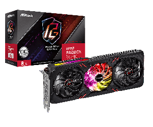 Asrock RX7600 Phantom Gaming 8GB OC, PCIe4, 8GB DDR6, HDMI, 3 DP, 2755MHz Clock, Overclocked, RGB
