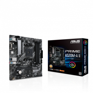 Asus PRIME A520M-A II/CSM - Corporate Stable Model, AMD A520, AM4, Micro ATX, 4 DDR4, VGA, HDMI, DP, M.2