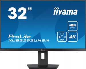 iiyama ProLite XUB3293UHSN-B5 32' 3840 x 2160 pixels 4K UHD IPS Display with USB-C Dock & RJ45 (LAN)